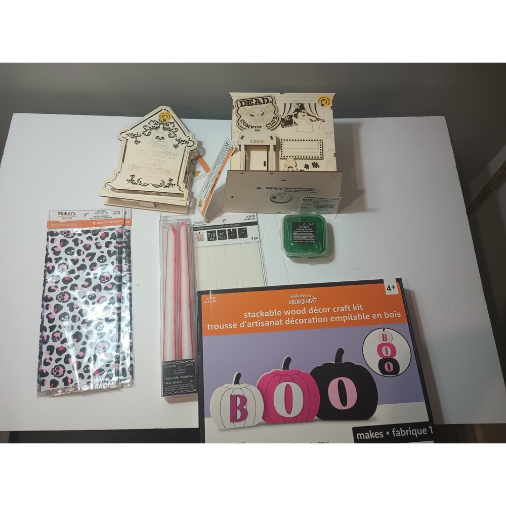 Halloween Craft Lot Creatology Make Market Wood Decor DIY Kits Ashland Candles